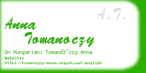 anna tomanoczy business card